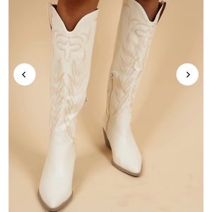 Oasis Society Size 8 Samara White Tall Cowgirl Boots